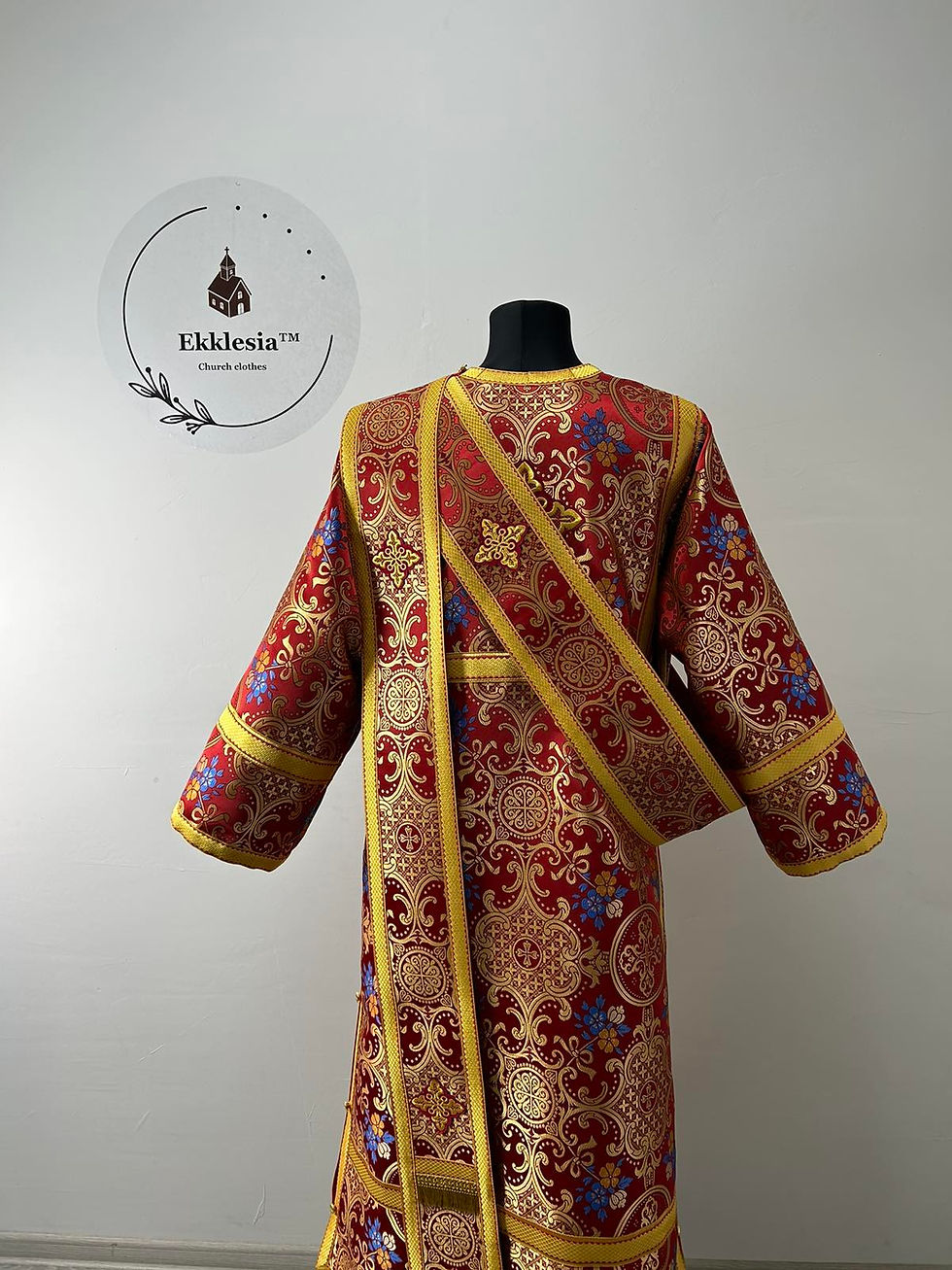 Thumbnail: Protodeacon's vestment in metallic brocade - Stichar, double orar, cuffs set