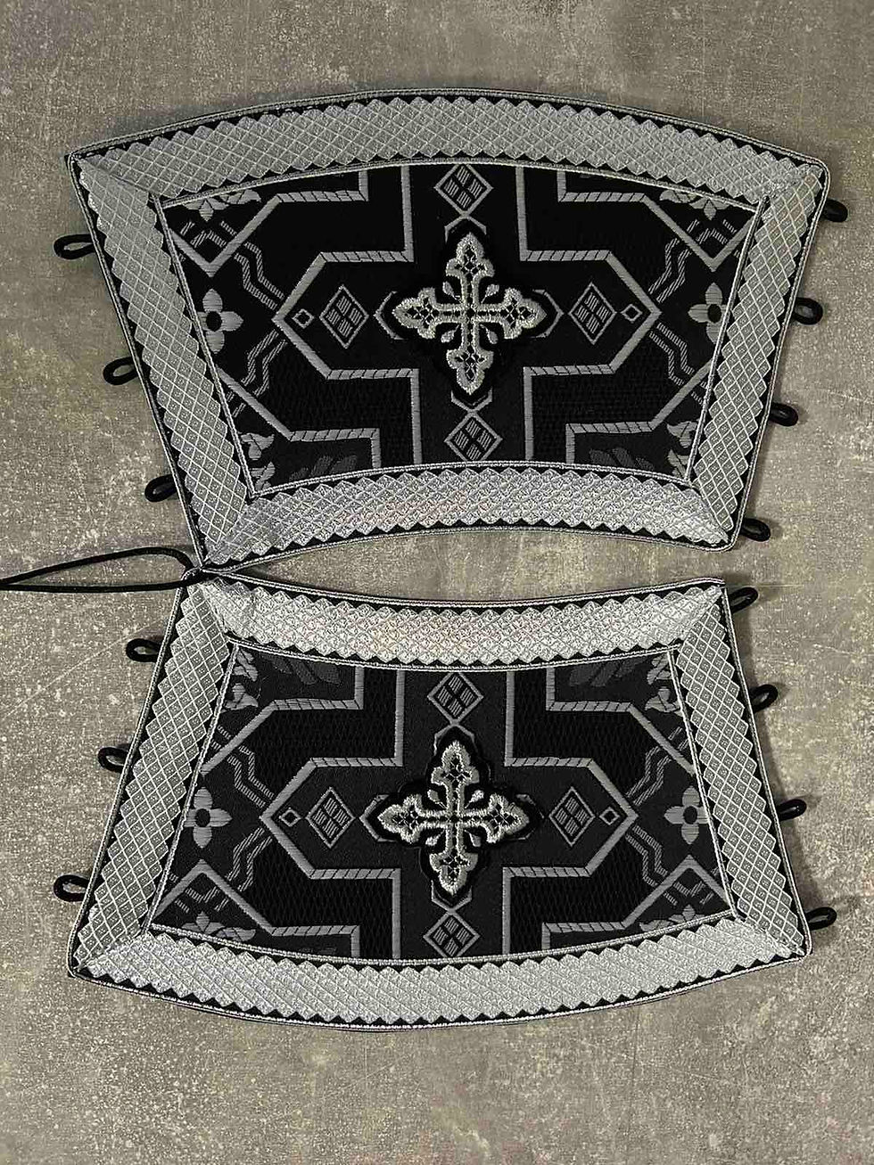 Thumbnail: Stole and cuffs in brocade - Priest's communion set - Orthodox cloth set
