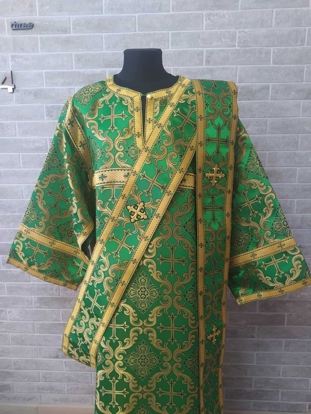 Green Sticharion for protodeacon - Deacon's alb - Orthodox Liturgical stichar
