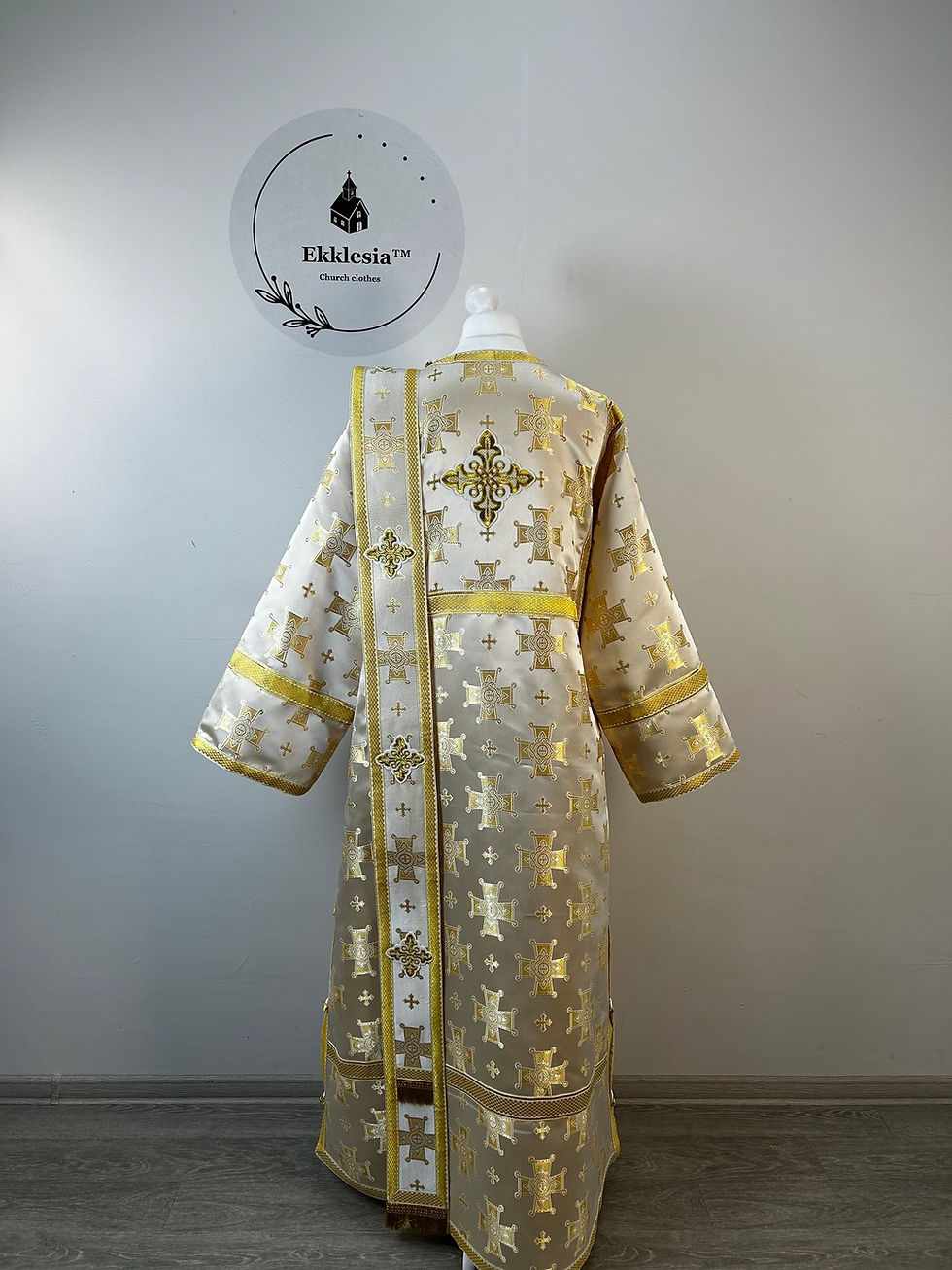 Thumbnail: Orthodox vestment for deacon - Blue stichar with orar in Turkish silk