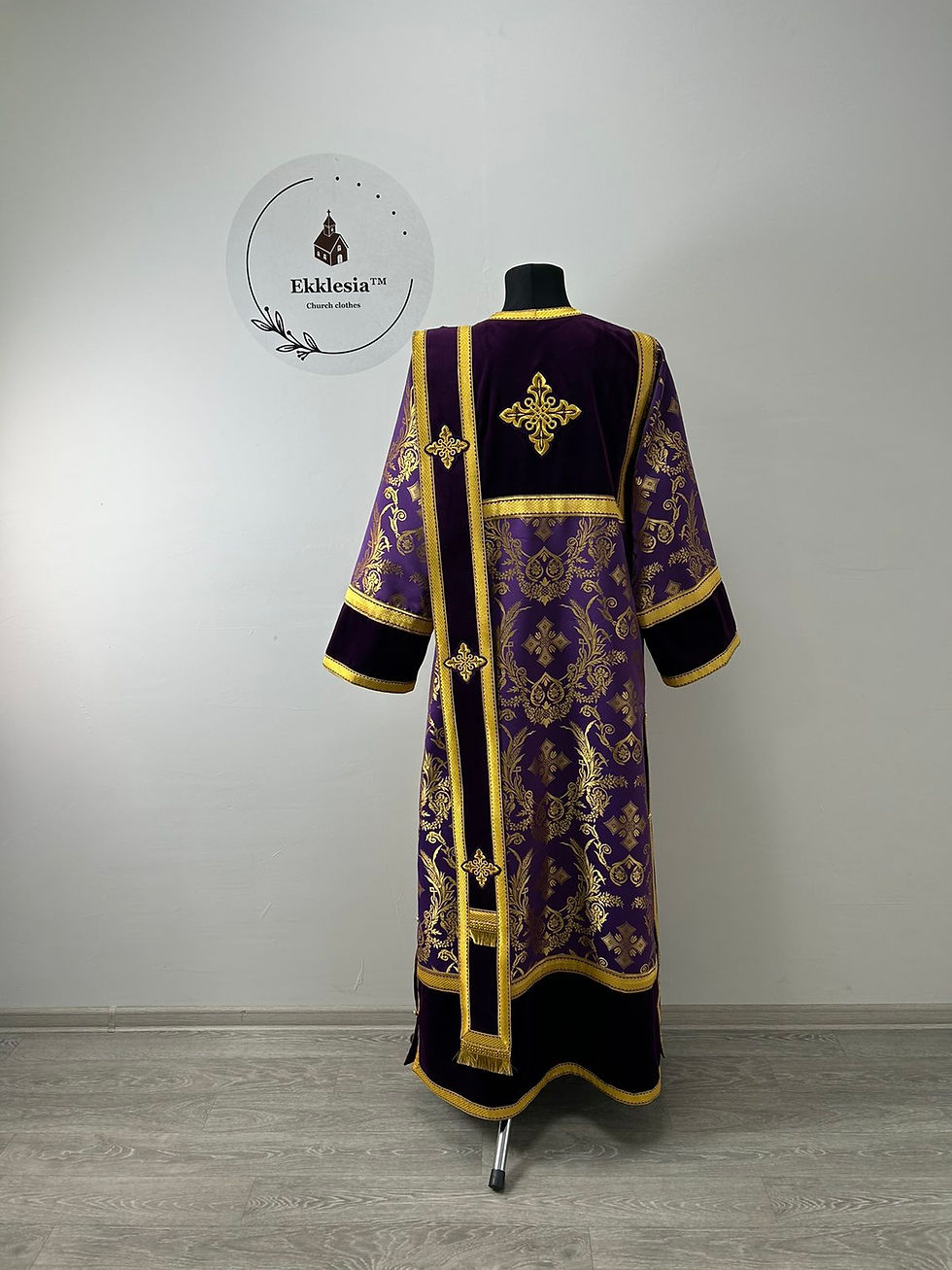 Thumbnail: Сombined velvet and brocade deacon's vestment - Stichar and orar for protodeacon