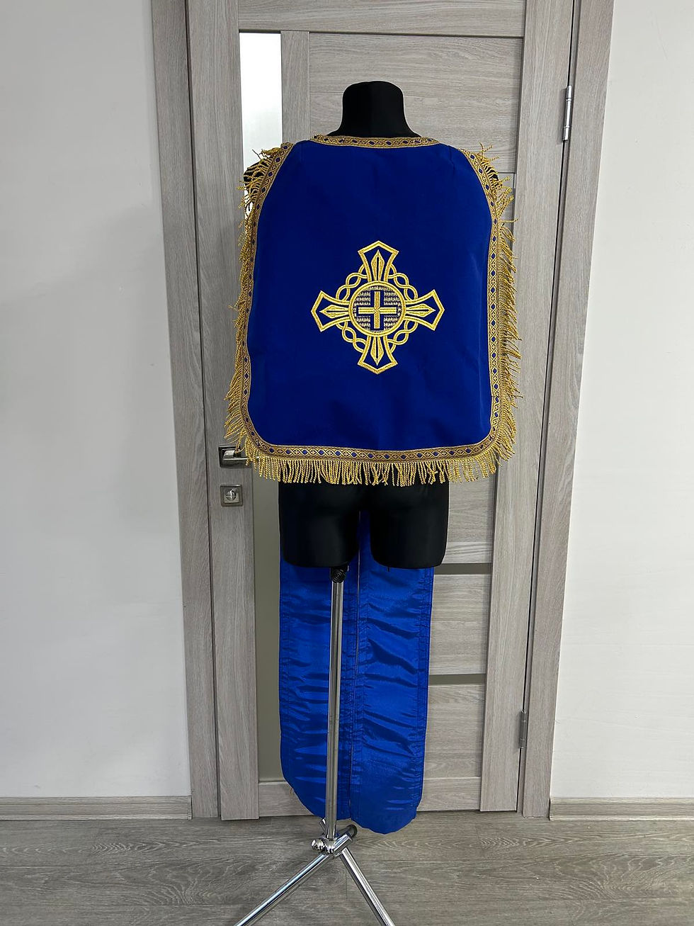 Thumbnail: Embroidered Coptic style epitrachilus in velvet - Coptic Stole - Coptic epitrach