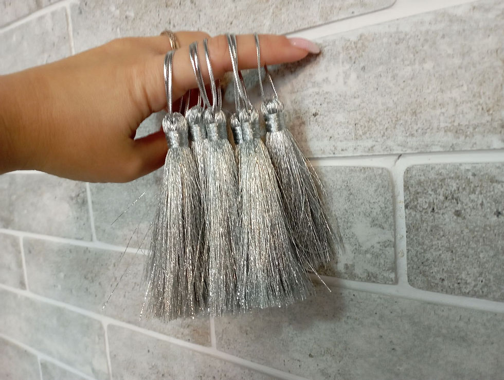 Thumbnail: Gold & Silver High Quality Lurex Tassels - Church Tassels 3,5" (9cm)