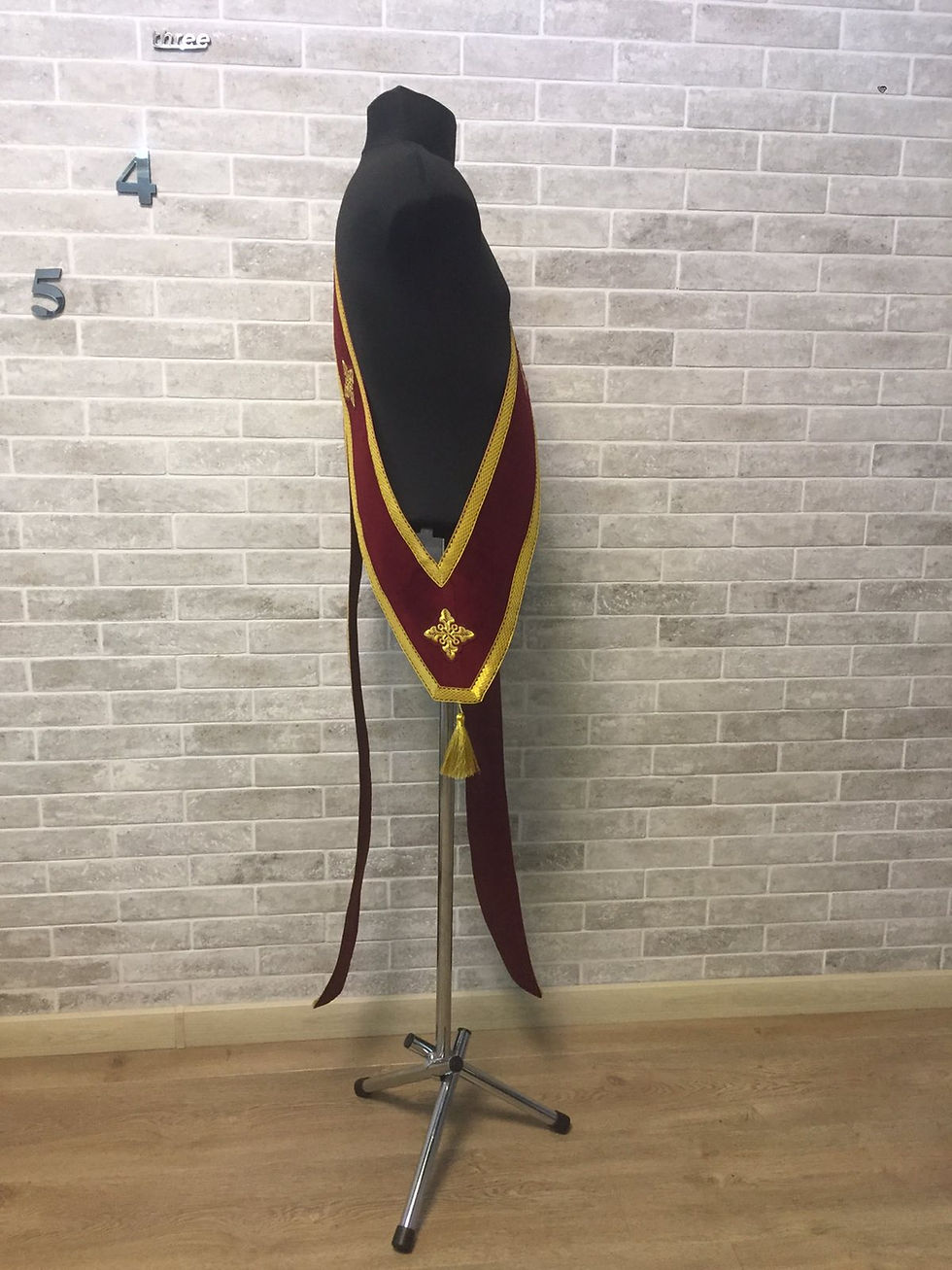 Thumbnail: Double orarion in velvet - Protodeacon's orarion - Orthodox double orarion