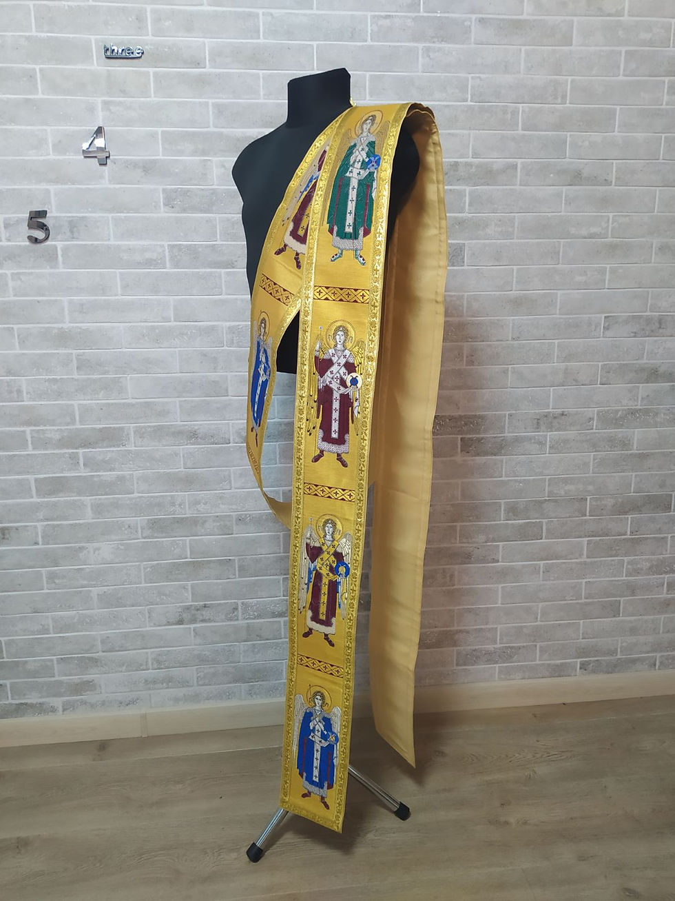 Thumbnail: Deacon's / Protodeacon's orarion in Greek brocade - Orthodox orarion - Greek