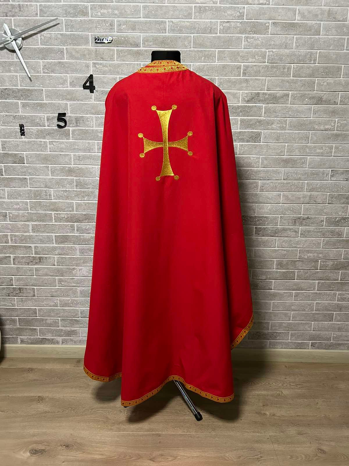 Minimal style embroidered vestment - Greek style vestment in gabardine