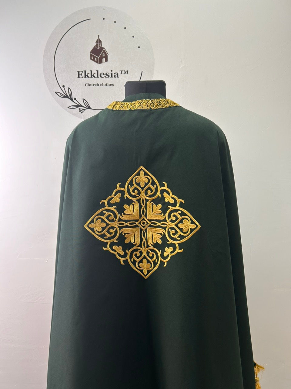 Thumbnail: Greek style embroidered vestment - Liturgical priest clothes - Priest vestment