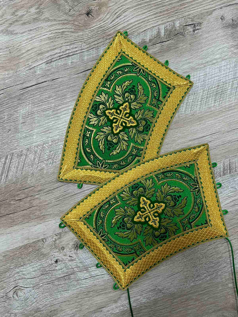 Thumbnail: Protodeacon's liturgical vestment - Orthodox sticharion,  double orar and cuffs