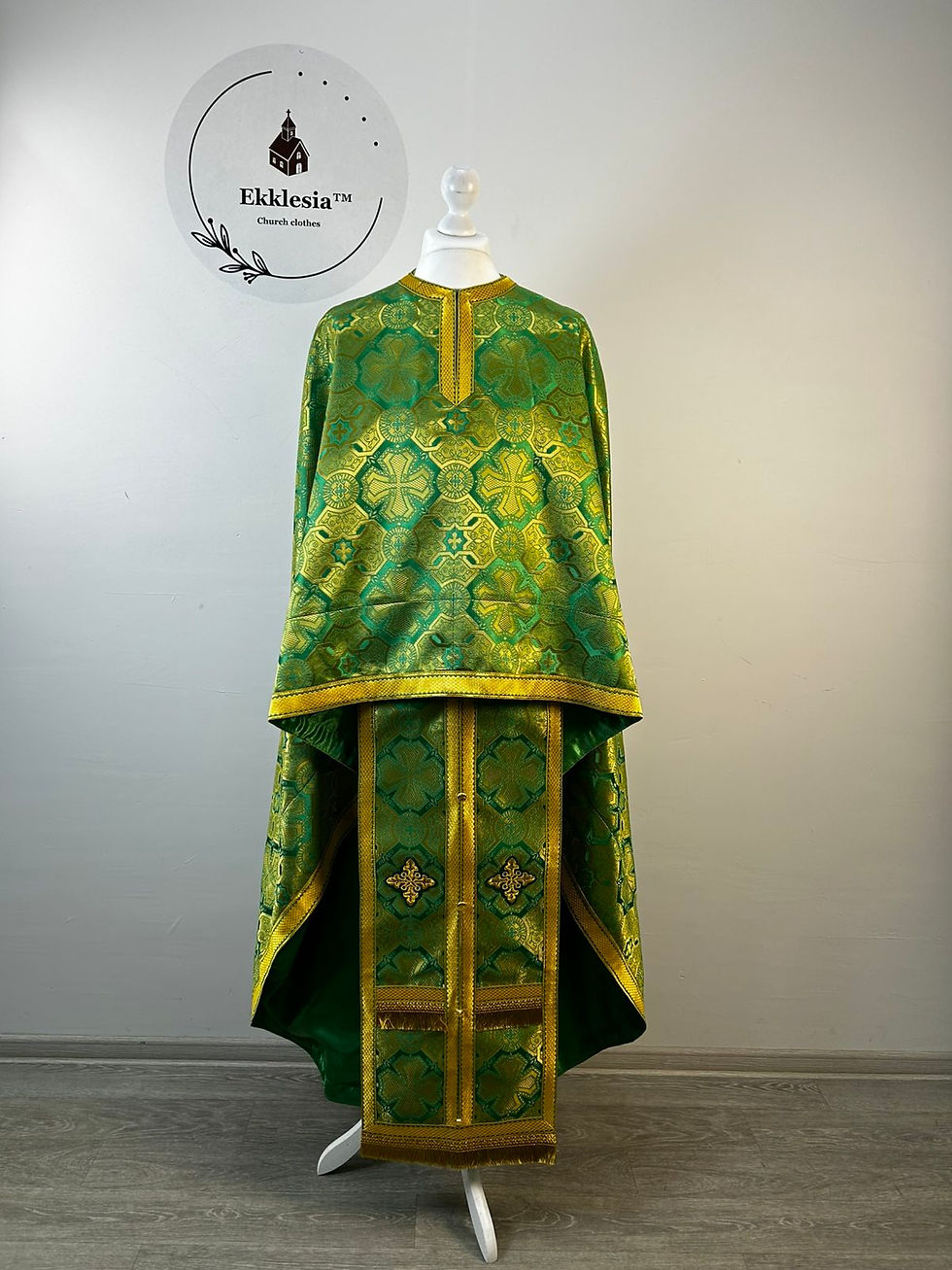 Thumbnail: Priest Greek style vestment -  Orthodox vestment set - Liturgical phelon