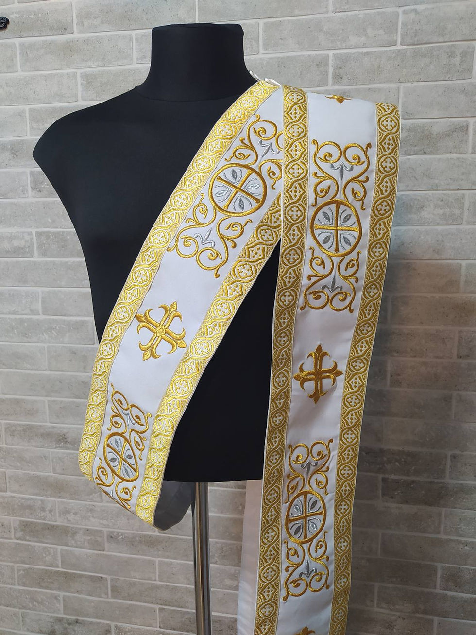 Thumbnail: Embroidered Slavic double orar - Protodeacon's orarion - Orthodox orarion