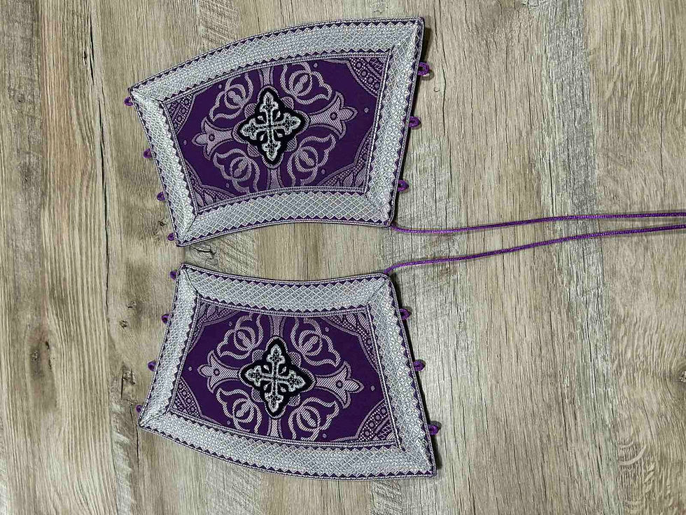 Thumbnail: Brocade vestment for deacon - Stichar and orar in yellow-gold brocade
