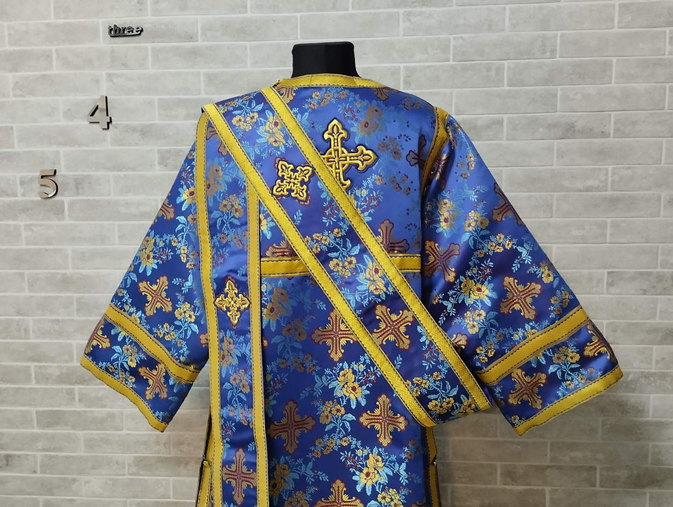 Thumbnail: Sticharion for protodeacon in floral print - Deacon vestments set - Deacon's alb