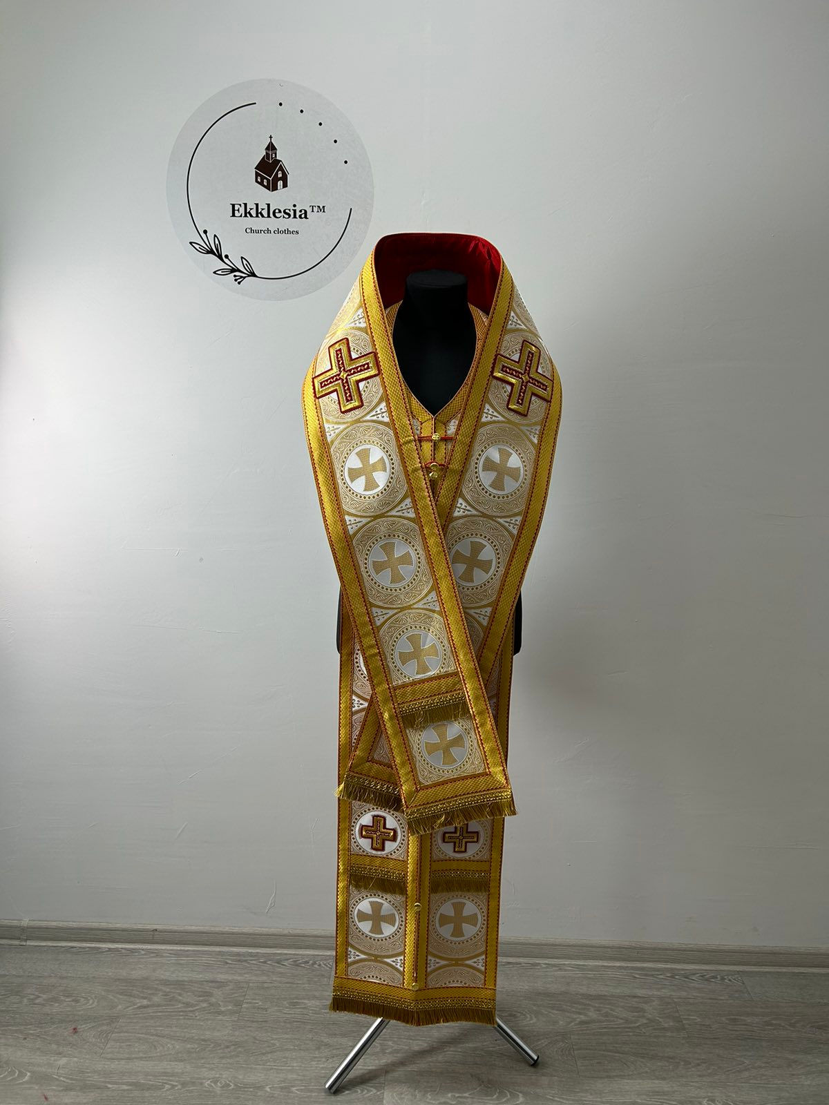 Bishop's Communion set - Bishop gold brocade church set - Omophor, stole, cuffs