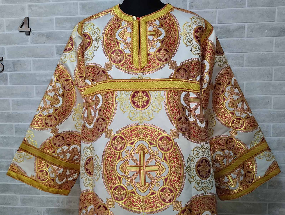 Thumbnail: Stikharion in metallic brocade - Stichar - Rochet - Alb - Robe for liturgy