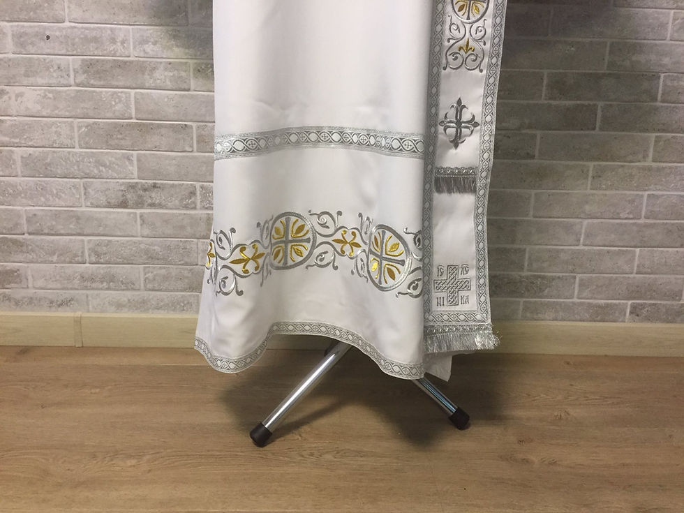 Thumbnail: Deacon's embroidered vestment - Stichar and orar with silver embroidery