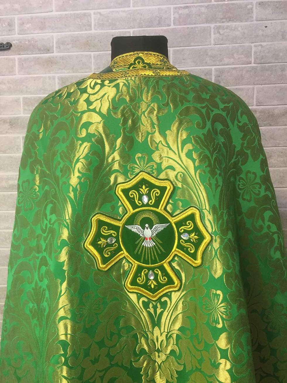 Thumbnail: Greek vestment in metallic brocade - Holy Spirit icon - Priest vestment set