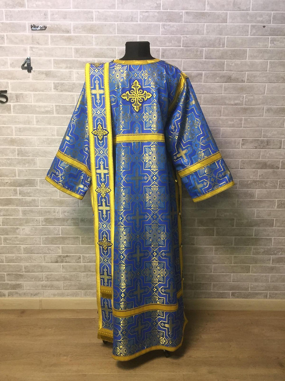 Thumbnail: Deacon's set in brocade - Sticharion and orar - Orthodox Liturgical priest set