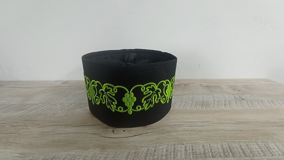 Thumbnail: Greek style Skufia - Greek Skufia Calotte Black in Velvet - biretta - coif