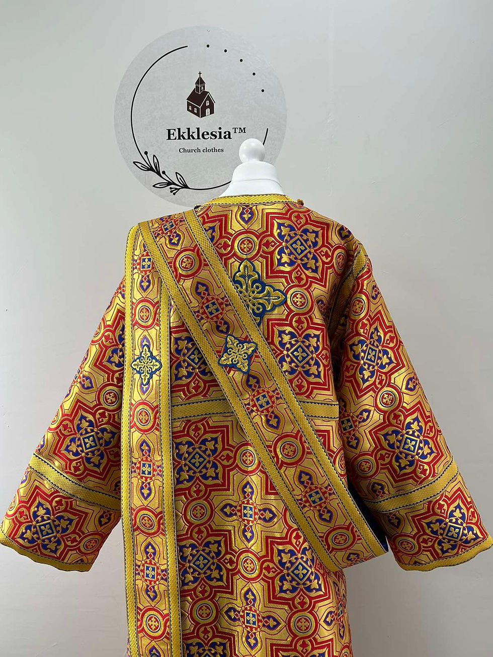 Thumbnail: Protodeacon's vestment in metallic brocade - Stichar, double orar, cuffs pair