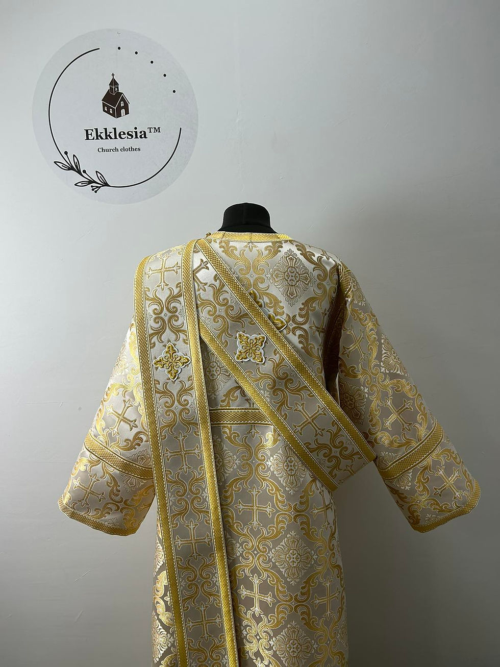 Thumbnail: Yellow/Green Sticharion for protodeacon - Deacon's alb - Orthodox Liturgical