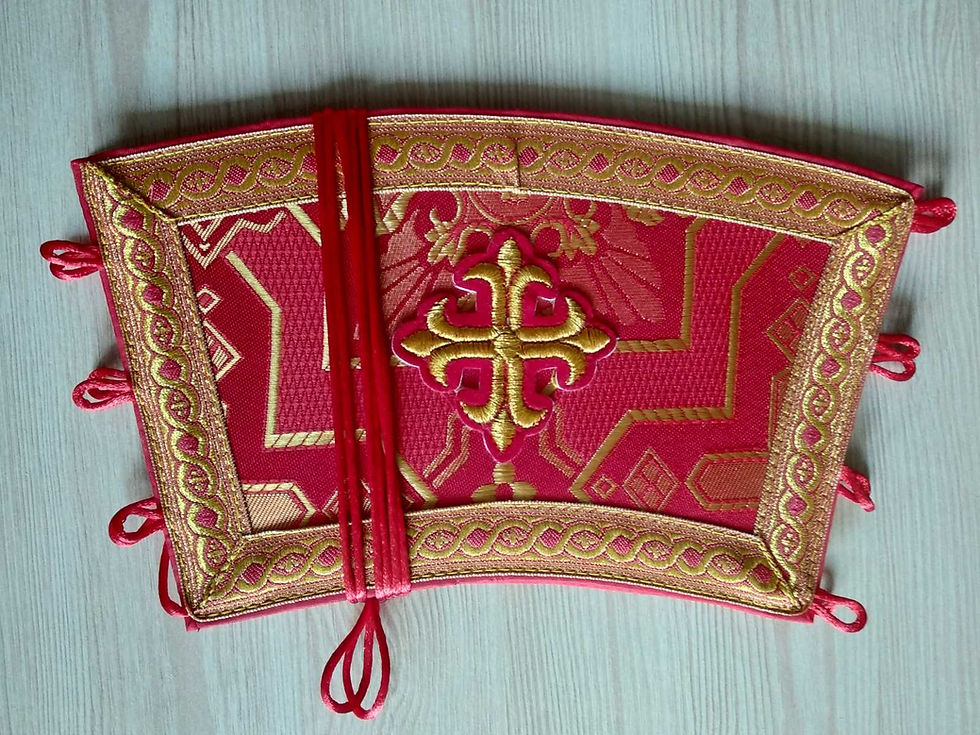 Thumbnail: Stole and cuffs in brocade - Priest's communion set - Orthodox cloth set