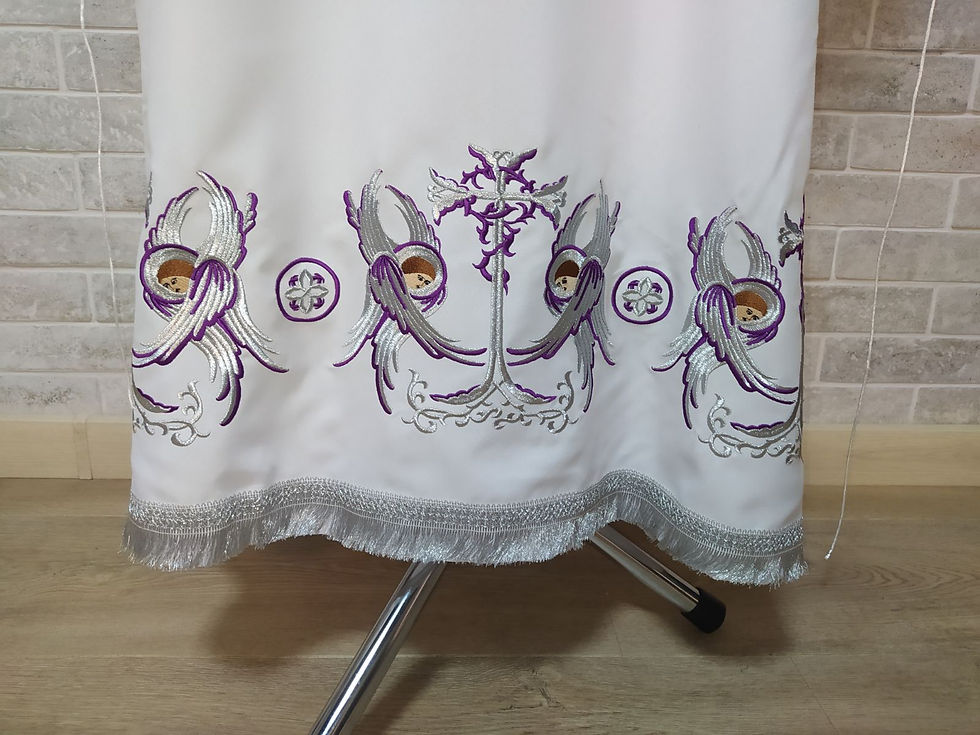 Thumbnail: Stichar with embroidery by angels - podriznik - Priest stikhar - Altar vestment