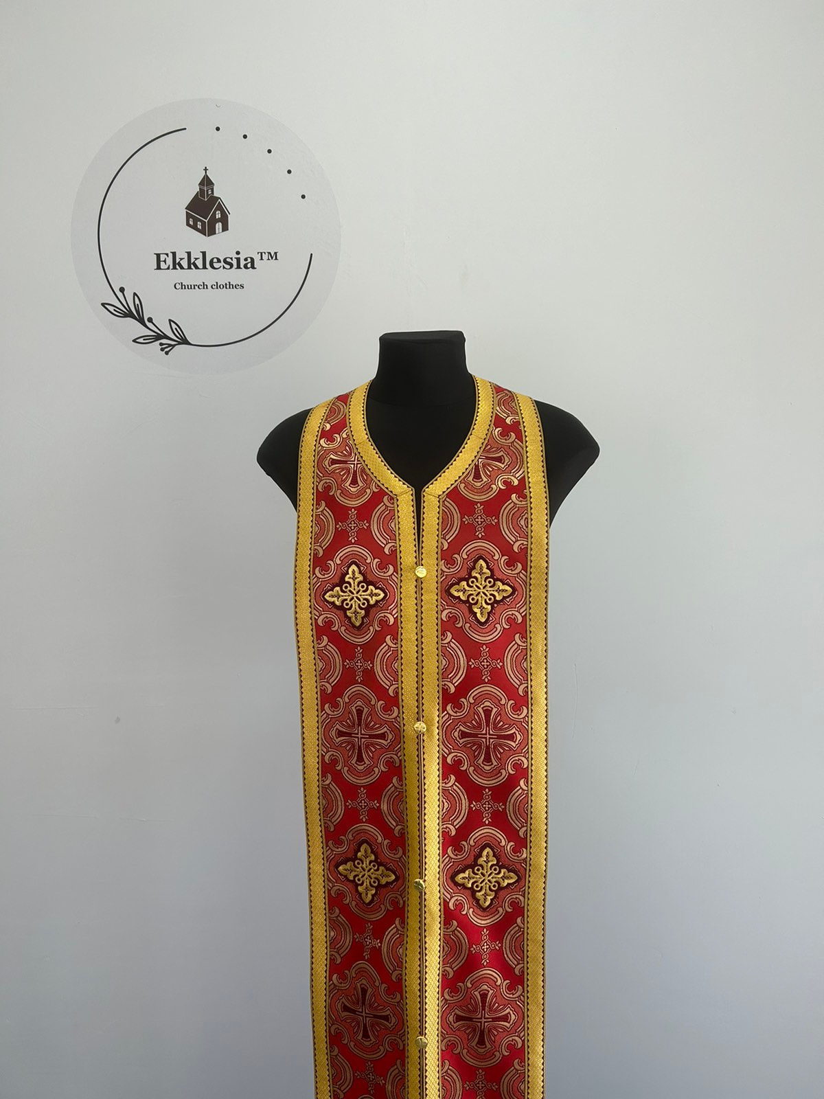 Brocade epitrachil and cuffs - Communion set for priet - Stole and cuffs priest