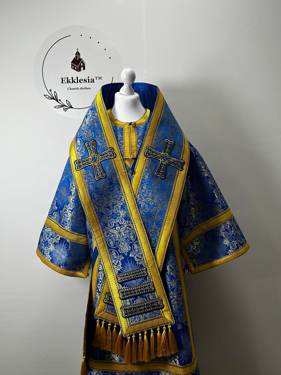 Thumbnail: Blue Bishop's Vestments - Vestment set for Bishop - Archbishop's set