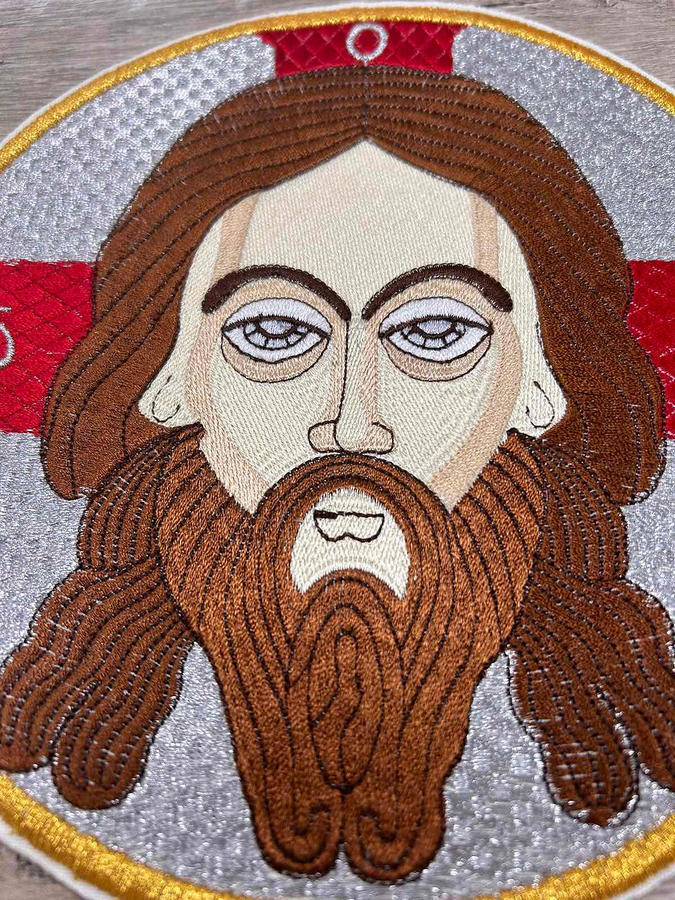 Thumbnail: Savior round patch icon for vestment - Embroidered icon - Appliques phelon icon