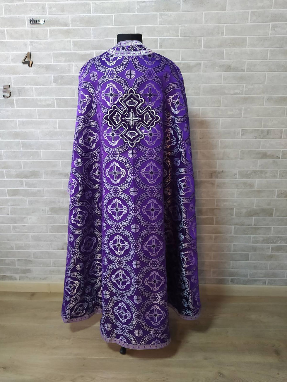Thumbnail: Violet Greek style vestment in brocade - Priest vestment - Liturgical clothes