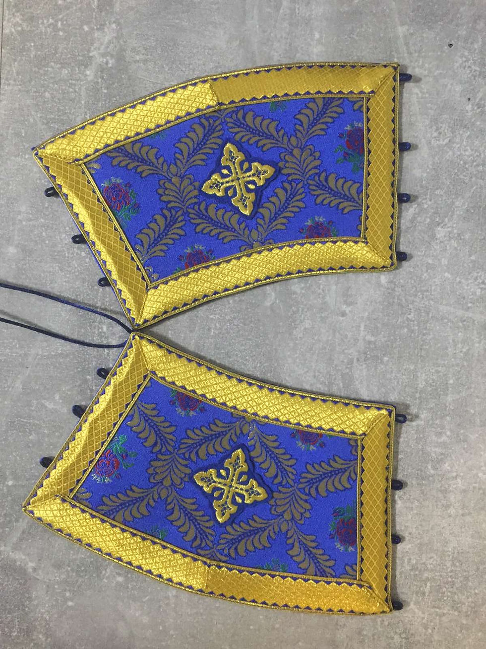 Thumbnail: Dark blue protodeacon's vestment - Orthodox sticharion and double Greek orar