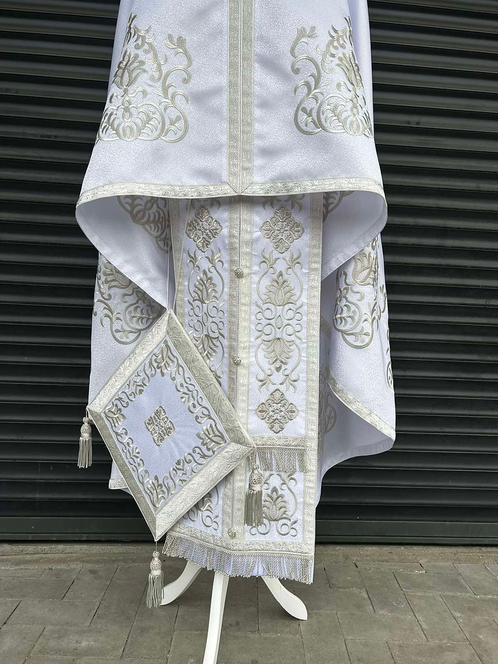 Thumbnail: Priest vestment with machine embroidery - Liturgical vestment set Greek phelon