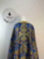 Thumbnail: Greek style priest vestment - Phelon made of blue floral pattern brocade