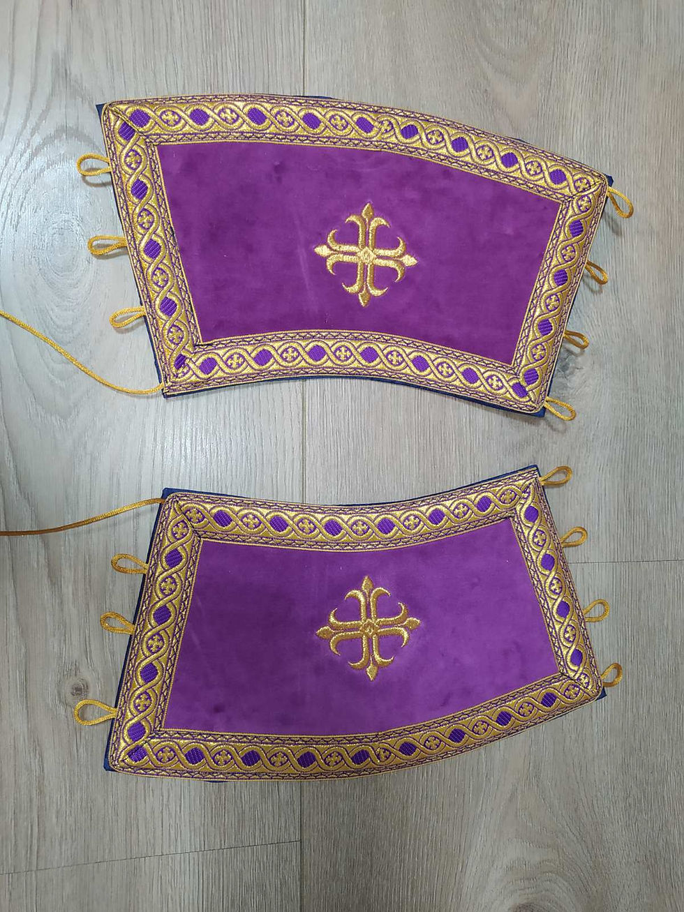 Thumbnail: Embroidered Slavic deacon double orar - Protodeacon's orarion - Orthodox double