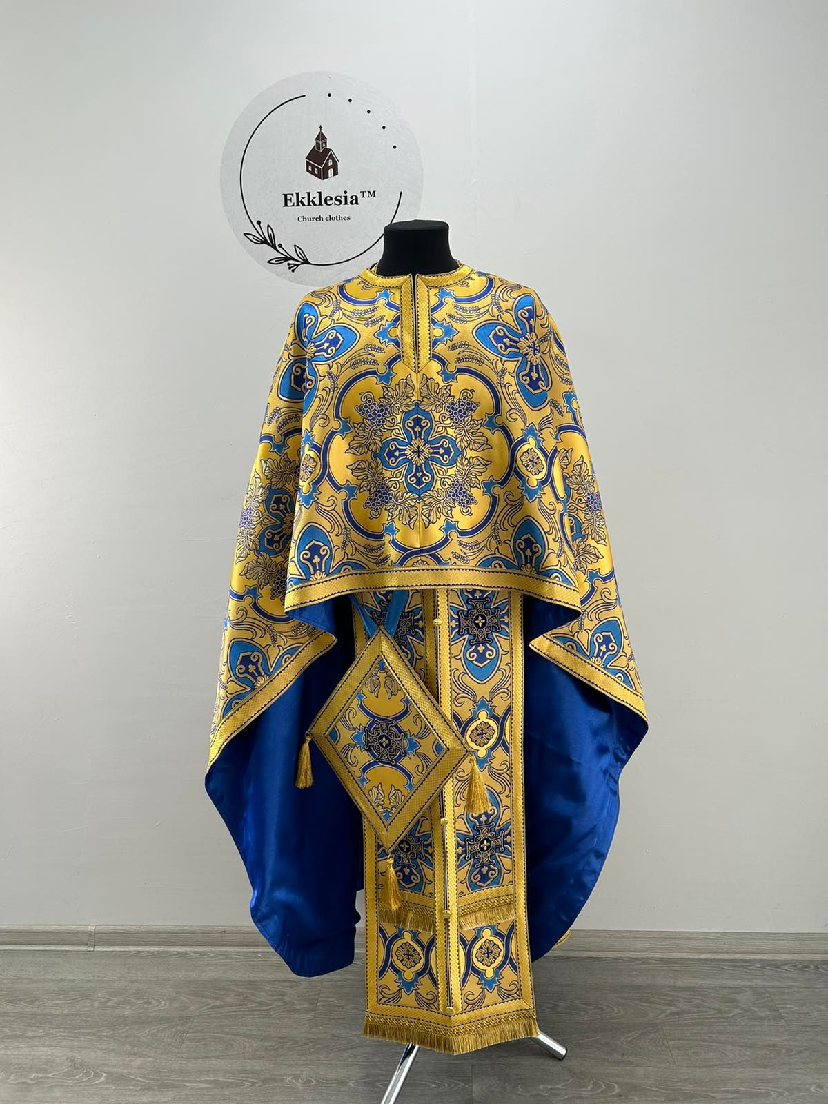 Greek style priest vestment- Gold phelon - Orthodox liturgical vestments set