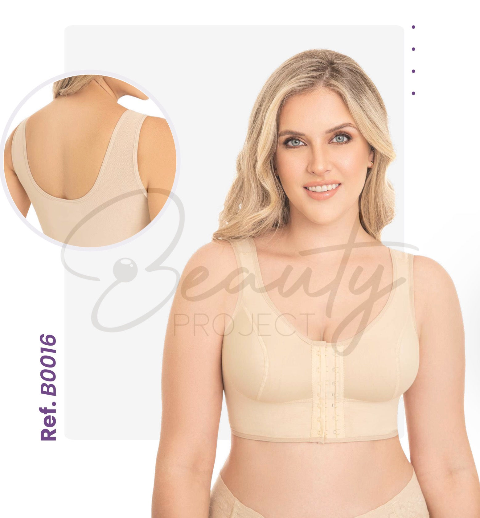 Brasier con espalda cubierta y sisa/Waist trainer with covered back and wide str