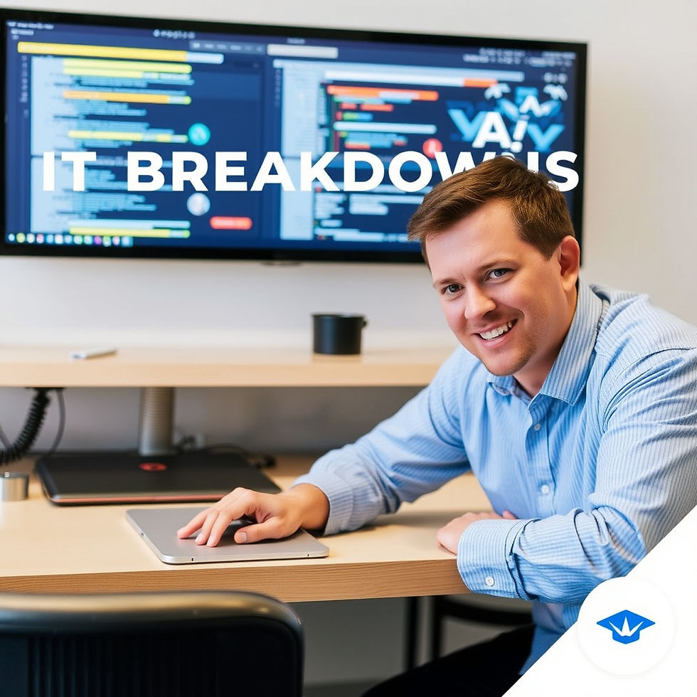 IT professional in Toronto configuring a secure network setup at a workstation, representing managed cybersecurity and tech support for local SMBs