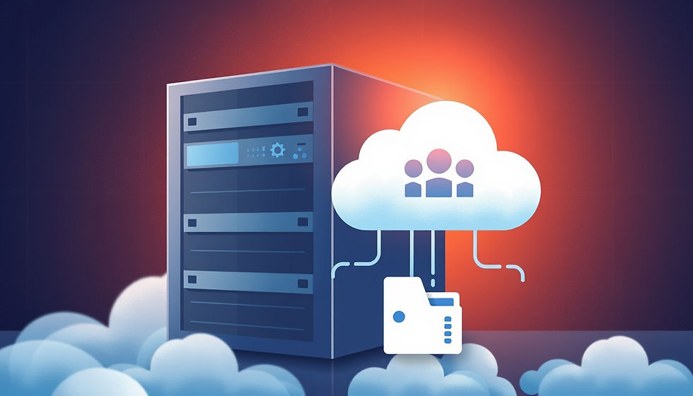 Eye-level view of server room with modern cloud infrastructure
