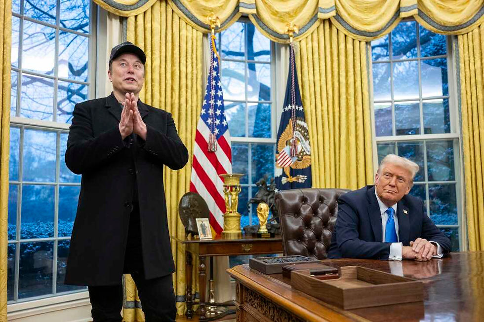 Musk & Trump in the Oval Office during a press conference earlier this week. AFP