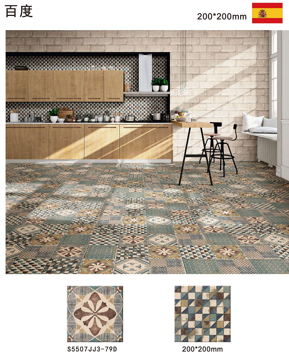 縮圖：西班牙 Spain MAINZU S5507JJ3-79D 20×20cm PAV.PADUA 吸水磚 花磚 藝術磚