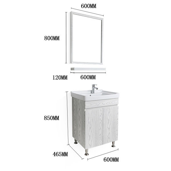 縮圖：Stainless Steel Bathroom Cabinets T156系列 落地式 廁所衛生間 浴室櫃 陶瓷一體盤 防水防潮 不鏽鋼材質