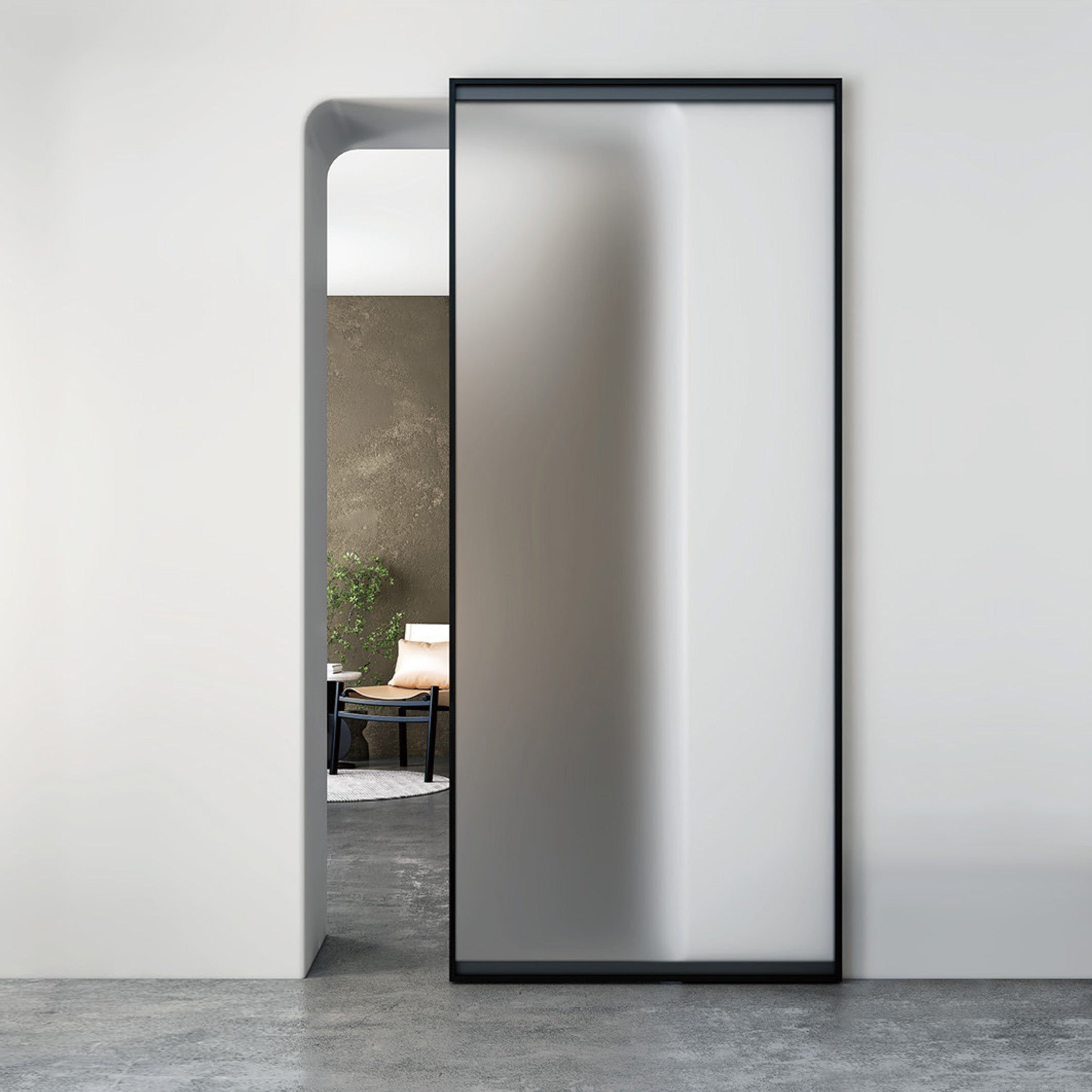 Modern Minimalist GHOST Sliding Door Aluminium Framed Glass Door 現代極簡門 幽靈門 掛壁式趟