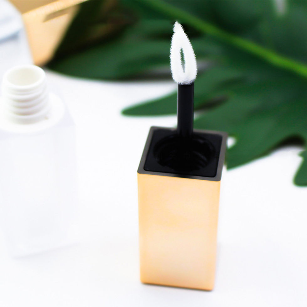 Thumbnail: 6ml Frosted Gold Cover Square Lip Glaze Tube Bottle