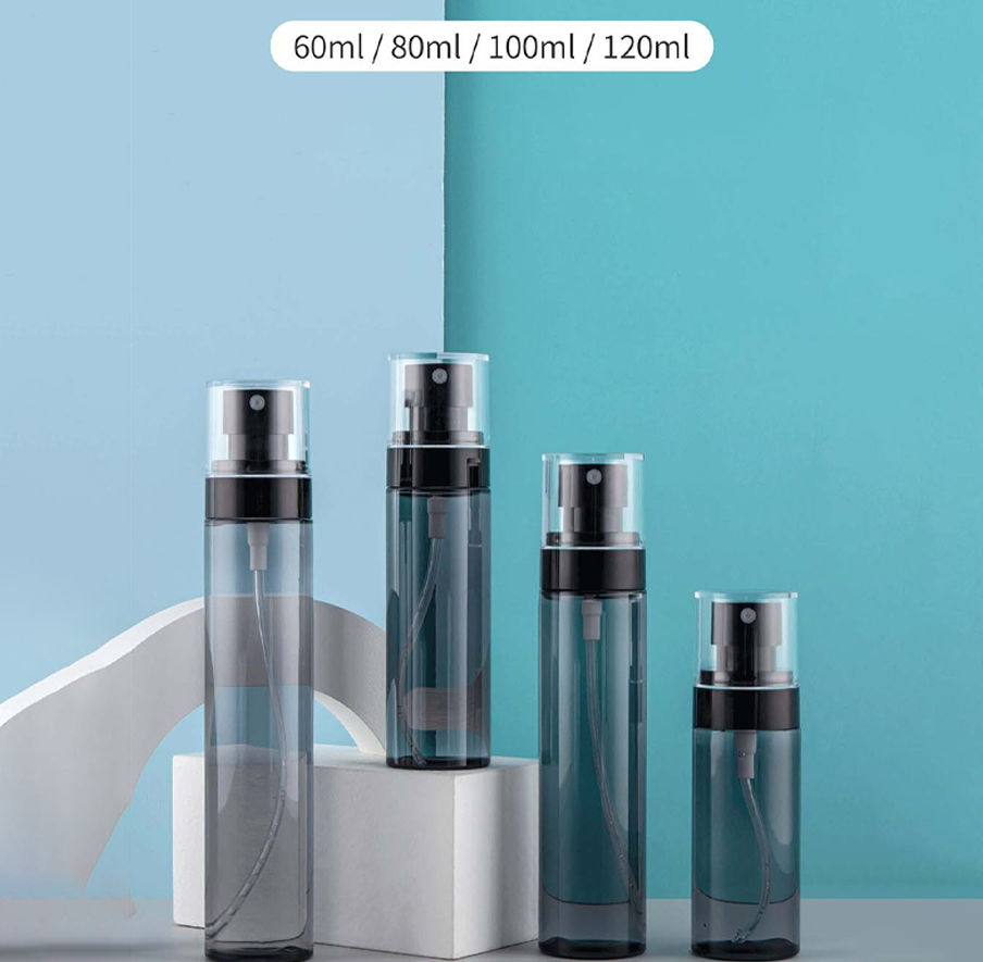 Thumbnail: 60ml80ml Transparent Black Plastic Press Fine Mist Spray Bottle