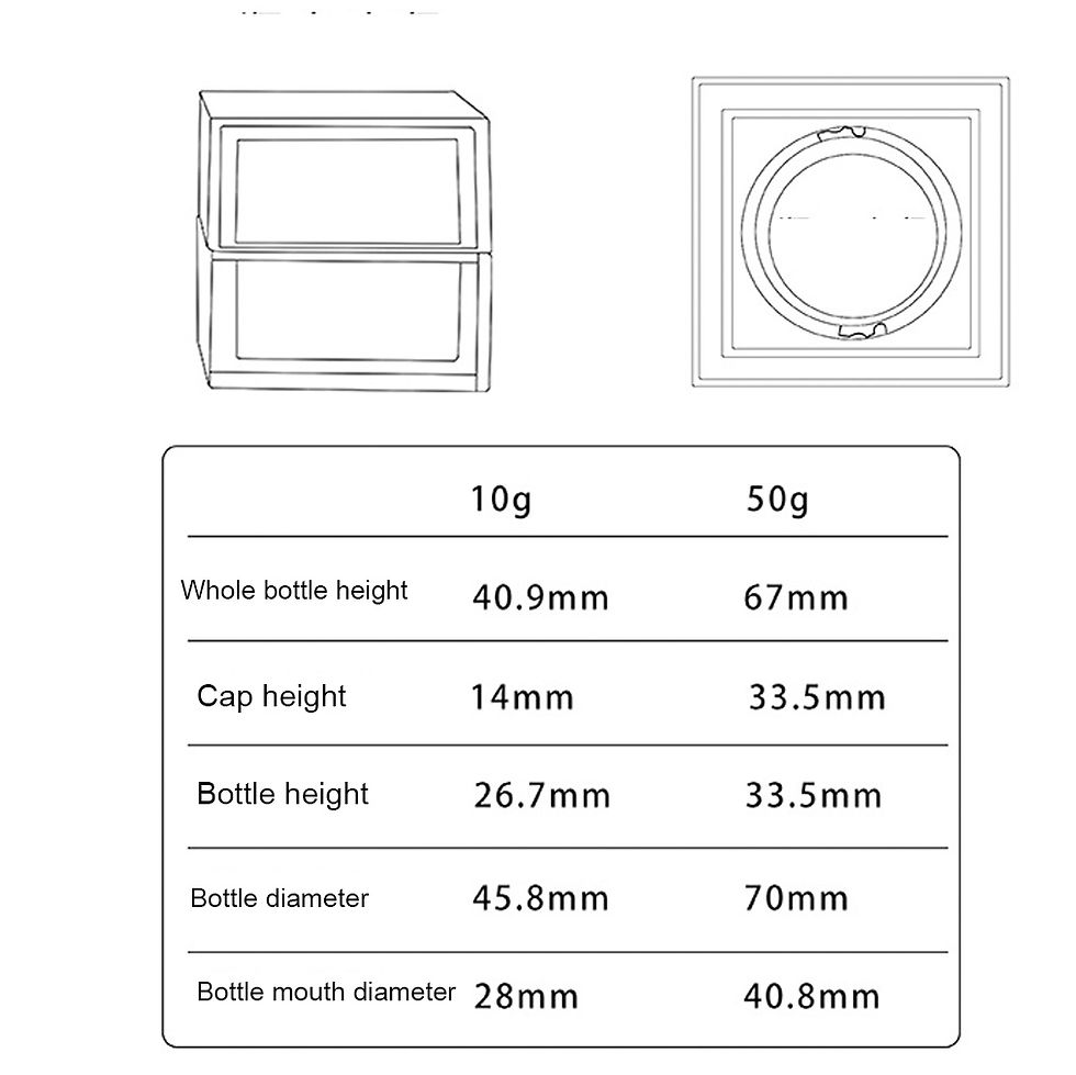 Thumbnail: 10g, 50g Square  Acrylic Cream Jar