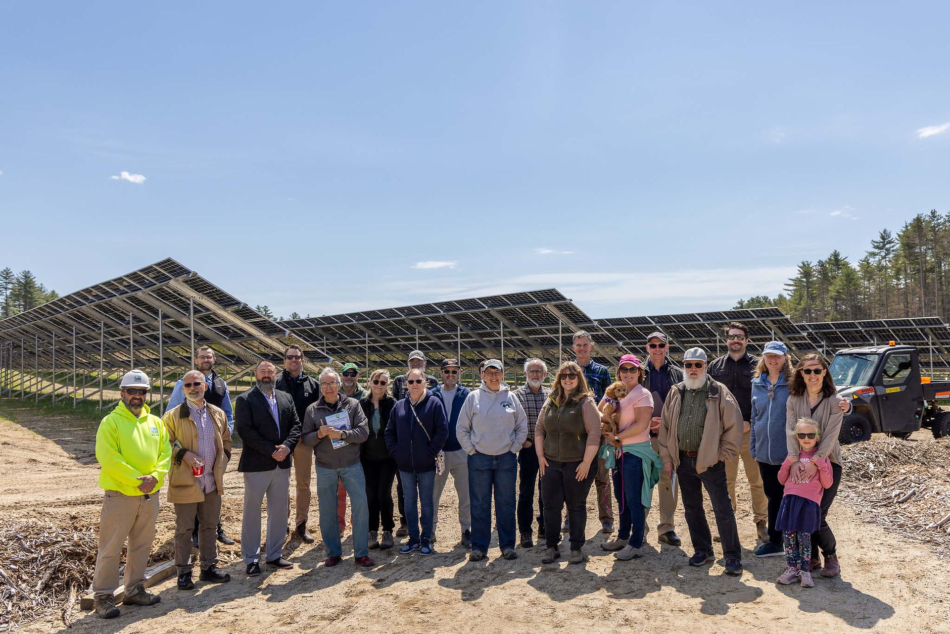 Community members and project partners gather during the Poverty Plains Solar Project open house in Warner.