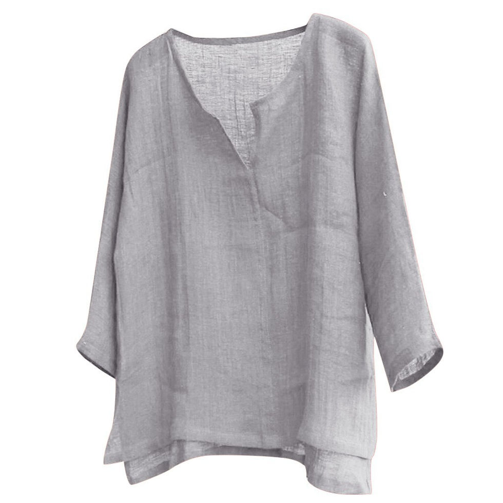縮圖：New Men's Summer Spring Long Sleeve Loose Shirt Solid Color Casual Long Sleeve
