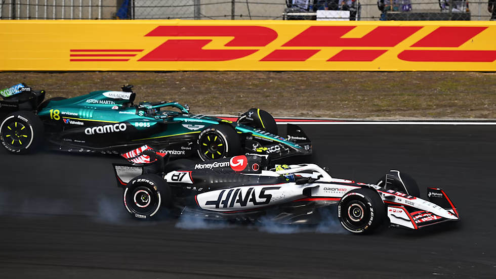 Battle between Stroll and Bearman during the Chinese Grand Prix before their pit stops, retreived from F1.com.