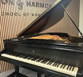 Steinway & Sons grand piano in the recital hall at Preston Harmony School of Music