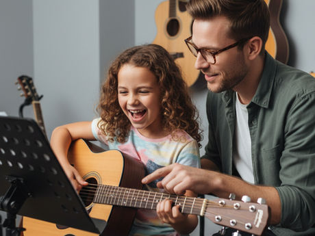 Frequently Asked Questions What Is the Youngest Age a Child Can Start Guitar Lessons? Most children are ready for guitar around ages 6 to 7, but eager younger children are not out of options. Children as young as 4 or 5 often begin on the ukulele, which is gentler on small hands, and then move to guitar later with a strong head start. Do Children Need Their Own Guitar to Start Lessons? Yes, a student needs a guitar to practice on at home, since the practice between lessons is where most progress happens. It does not need to be expensive, and we are glad to help you choose an appropriately sized, beginner-friendly instrument before your child begins. What Size Guitar Does a Young Child Need? Guitars come in fractional sizes, and the right fit depends on your child's age and height rather than a single rule. Younger and smaller children are usually most comfortable on a 1/2 or 3/4 size, while older children and teens can often handle a full-size instrument. We are happy to point you